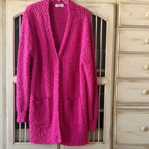 Zenana Pink Cardigan Sweater